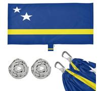 Bandera de Cura?ao Hamaca para exteriores con correas de árbol, hamaca interior para patio exterior, patio trasero junto a la piscina