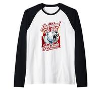 Bandera de Dinamarca Groenlandia con un poderoso Oso Polar Camiseta Manga Raglan