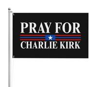Bandera de doble cara de 3x5 pies "Pray For Charlie Kirk" para hombres y mujeres, letrero de jardín con 2 ojales.