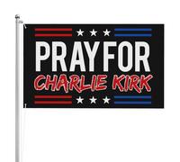 Bandera de doble cara de 3x5 pies "Pray For Charlie Kirk" para hombres y mujeres, letrero de jardín con 2 ojales.