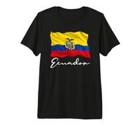 Bandera de Ecuador Patriótica Hombres Mujeres Niños Ecuatoriano Camiseta Premium