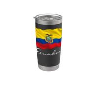Bandera de Ecuador Patriótica Hombres Mujeres Niños Ecuatoriano Vaso térmico de acero inoxidable de doble pared