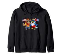 Bandera de EE. UU. y Cuba Orgullosas Cubano-Americanas Sudadera con Capucha