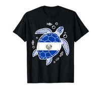 Bandera de El Salvador Peces Tortuga Marina Burbujas Camiseta