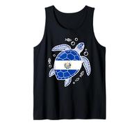 Bandera de El Salvador Peces Tortuga Marina Burbujas Camiseta sin Mangas