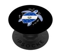 Bandera de El Salvador Peces Tortuga Marina Burbujas PopSockets PopGrip Adhesivo