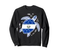Bandera de El Salvador Peces Tortuga Marina Burbujas Sudadera