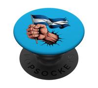Bandera de El Salvador Puño Mano Gráfico Raíces del Orgullo Salvadoreño PopSockets PopGrip Adhesivo