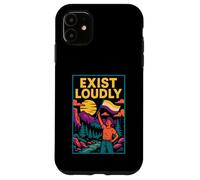 Bandera de Enby retro Non-Binary Pride Exist Loudly LGBTQ+ Unisex Carcasa para iPhone 11
