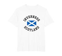 Bandera de Escocia de Inverness Adecuada para niños, Hombres y Mujeres Camiseta, Hombre Tallas Grandes, Blanco, 2X Alto