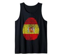 Bandera de España ADN Huella Dactilar Patrimonio Ancestriciones Camiseta sin Mangas