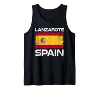 Bandera de España de Lanzarote Diseño Bandera de España Orgullosa Camiseta sin Mangas
