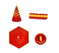 Bandera de España Impresa en Spinner, Piramide Mágica, Cubo Infinito y Fractal Fidget Hexagono. Regalo patriotico para españoles. Pack Antiestres para Relajarse con la Bandera española