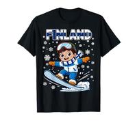Bandera de esquí de Finlandia Snowboard Kid Finland para niños Camiseta