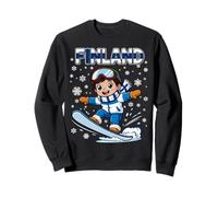 Bandera de esquí de Finlandia Snowboard Kid Finland para niños Sudadera