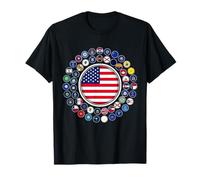 Bandera de Estados Unidos, banderas de todos los estados de los Estados Unidos. Camiseta