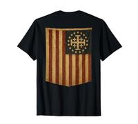 Bandera de Estados Unidos con Cruz de Jerusalén - Deus Vult Camiseta