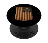 Bandera de Estados Unidos con Cruz de Jerusalén - Deus Vult PopSockets PopGrip Adhesivo