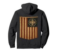 Bandera de Estados Unidos con Cruz de Jerusalén - Deus Vult Sudadera con Capucha