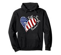 Bandera de Estados Unidos con cruz de Jesús en forma de corazón The Lord Is My Rock Sudadera con Capucha