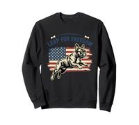 Bandera de Estados Unidos con diseño de Bulldog francés Leap for Freedom Sudadera