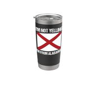 Bandera de Estados Unidos con la frase "I'm Not Yelling From Alabama" Vaso térmico de acero inoxidable de doble pared