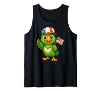 Bandera de Estados Unidos con loro verde del 4 de julio, Día de la Independencia para Camiseta sin Mangas