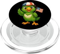 Bandera de Estados Unidos con loro verde del 4 de julio, Día de la Independencia para PopSockets PopGrip para MagSafe