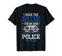 Bandera de Estados Unidos con Texto en inglés I Back The Blue for My Son Camiseta