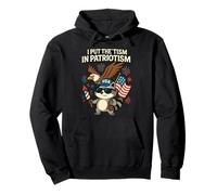 Bandera de Estados Unidos con Texto en inglés I Put The Tism in Patriotism Funny Raccoon Eagle USA Flag Sudadera con Capucha