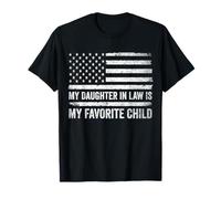 Bandera de Estados Unidos con Texto en inglés My Daughter In Law Is My Favorite Child Fathers Day Camiseta
