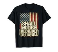 Bandera de Estados Unidos con Texto en inglés Shall Not Be Infringed USA 2nd Enmiend Camiseta