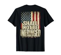 Bandera de Estados Unidos con Texto en inglés Shall Not Be Infringed USA 2nd Enmiend Camiseta