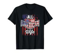 Bandera de Estados Unidos de All American Wife Vintage Funny Camiseta