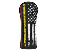 Bandera de Estados Unidos de América con fundas azules y rojas para cabezas de palos de golf, accesorios de cuero de primera calidad con etiquetas intercambiables para conductor, híbrido de madera de