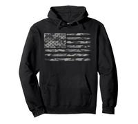 Bandera de Estados Unidos de Camuflaje Gris táctica Militar Bandera Estadounidense patriótica Sudadera con Capucha