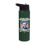 Bandera de Estados Unidos de la vendimia I Haven't Seen The Democrats Funny Political Stainless Steel Insulated Water Bottle