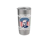 Bandera de Estados Unidos de la vendimia I Haven't Seen The Democrats Funny Political Vaso térmico de acero inoxidable de doble pared
