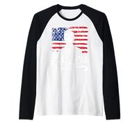 Bandera de Estados Unidos de Merica Abraham Lincoln Camiseta Manga Raglan