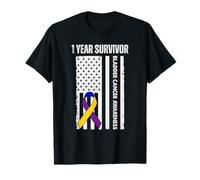Bandera de Estados Unidos de sobreviviente libre de cáncer de vejiga de 1 año Camiseta