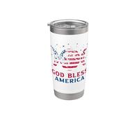 Bandera de Estados Unidos del 4 de julio God Bless America Vaso térmico de acero inoxidable de doble pared