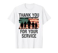 Bandera de Estados Unidos Gracias por tu Servicio - Memorial Veterans Day Camiseta gráfica económica