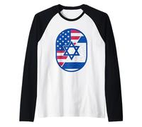 Bandera de Estados Unidos Israel, Estrella de David Unity Heritage Design Camiseta Manga Raglan