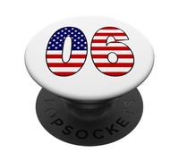 Bandera de Estados Unidos número 06 patriótico cumpleaños - Regalo Nacido en 2006 PopSockets PopGrip Adhesivo