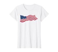 Bandera de Estados Unidos ondeando Bandera Estadounidense Bandera de EE. UU Camiseta gráfica económica, Mujer, Blanco, XL