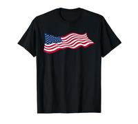 Bandera de Estados Unidos ondeando Bandera Estadounidense Bandera de EE. UU Camiseta gráfica económica, Hombre, Negro, XL