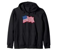 Bandera de Estados Unidos ondeando Bandera Estadounidense Bandera de EE. UU Sudadera con Capucha