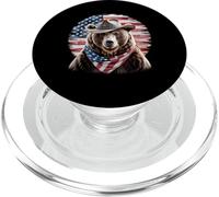 Bandera de Estados Unidos, Oso, Patriotismo, Amor PopSockets PopGrip para MagSafe