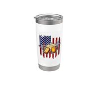 Bandera de Estados Unidos para beber vino del 4 de julio Vaso térmico de acero inoxidable de doble pared