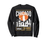 Bandera de Estados Unidos para Vacaciones de Chicago Sudadera